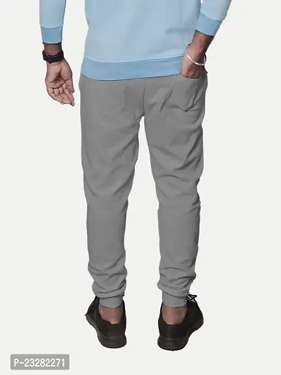 Rad prix Men Solid Grey Cotton Regular Fit Lounge Track Pants-thumb4