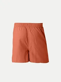 Elegant Peach Cotton Solid Shorts For Boys-thumb2