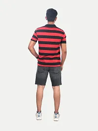 Rad prix Men Red and Black Thick Stripes Regular fit T-Shirt-thumb3