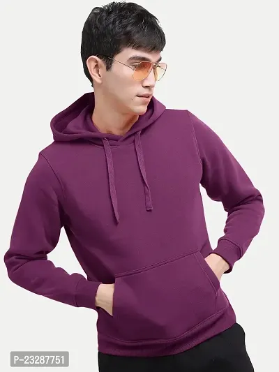 Rad prix Mens Solid Pink Cotton Jersey Hoodie with Pockets-thumb4