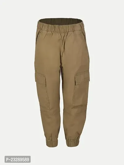 Girls Brown Casual Trousers-thumb0