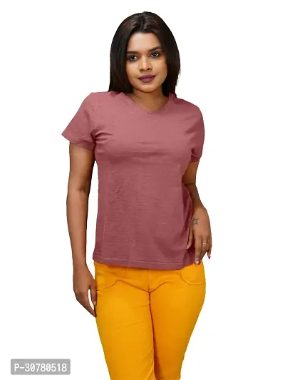 Womens Garment dye knit  Mauve Cotton  T-shirts