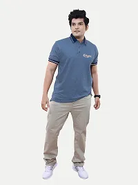 Stylish Blue Cotton T-Shirt For Men-thumb2