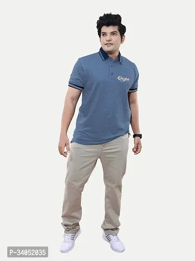 Stylish Blue Cotton T-Shirt For Men-thumb3