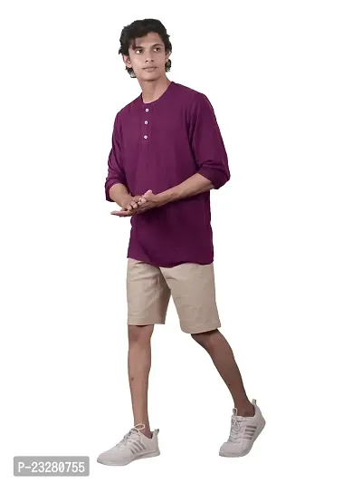 Rad prix Men Purple Cotton Casual Loose T-Shirt-thumb0