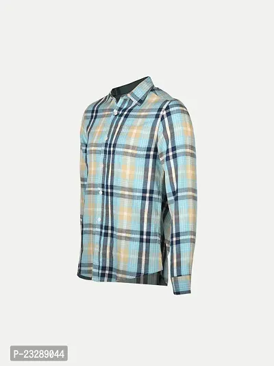 Rad prix Mens Mint Checked Full Sleeve Shirt-thumb2