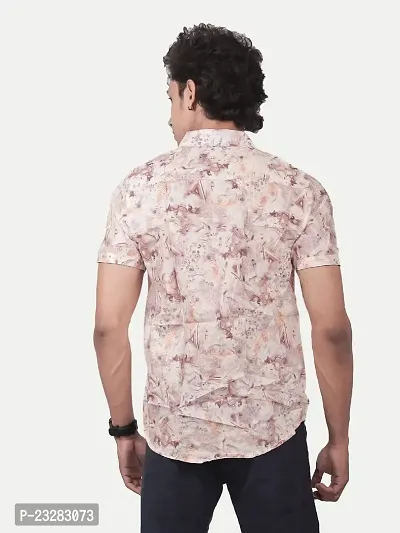 Rad prix Men Casual Pink Abstract Printed Cotton Shirt-thumb4