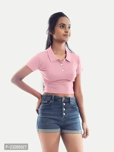 Rad prix Women Pink Cropped T Shirts-thumb2