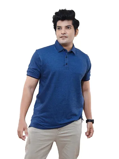 Rad prix Mens Jacquard Collar Polo T Shirt