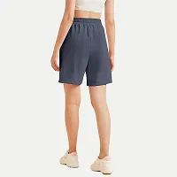 Womens Black Solid  Shorts-thumb3