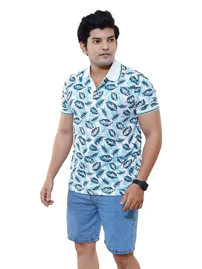 Rad prix Men Casual All-Over Floral Polo t-Shirt