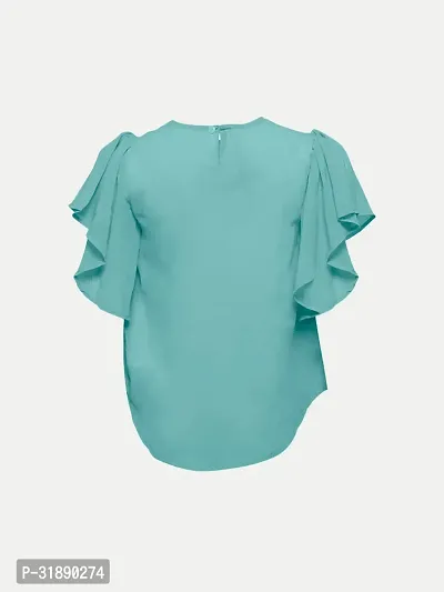 Trendy Green Polyester Solid Top For Girls-thumb4