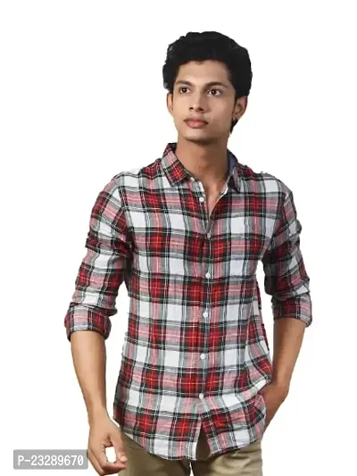 Rad prix Men Red Checked Regular Fit Casual Cotton Shirt