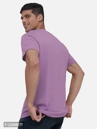 Rad prix Men Violet Cotton V-Neck T-Shirt-thumb4