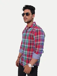 Rad prix Men Red Checkered Casual Cotton Shirt-thumb2