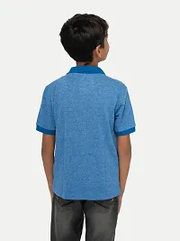 Boys Blue Solid Polo-thumb1