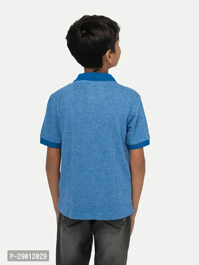 Boys Blue Solid Polo-thumb2