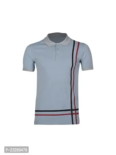 Rad prix Men Multi Color Stripe Cotton Contrast Tipping Slim Fit Polo T-Shirt for Men