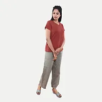 Rad prix Women Basic Rust V Neck T-Shirt-thumb1