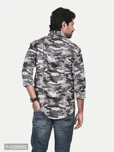 Rad prix Men All-Over Military Olive Green Camouflage Shirt-thumb4