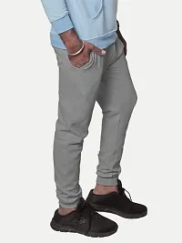 Rad prix Men Solid Grey Cotton Regular Fit Lounge Track Pants-thumb2