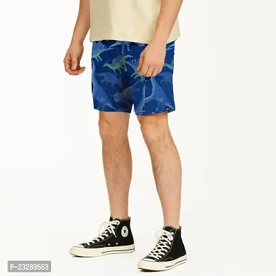 Rad prix Men Cobalt Blue Animal Printed Sports Shorts-thumb2