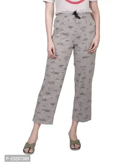 Rad prix Women Grey Boat Print Pyjamas