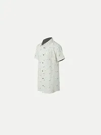 Rad prix Teen Boys White Floral Printed Woven Shirt--thumb1