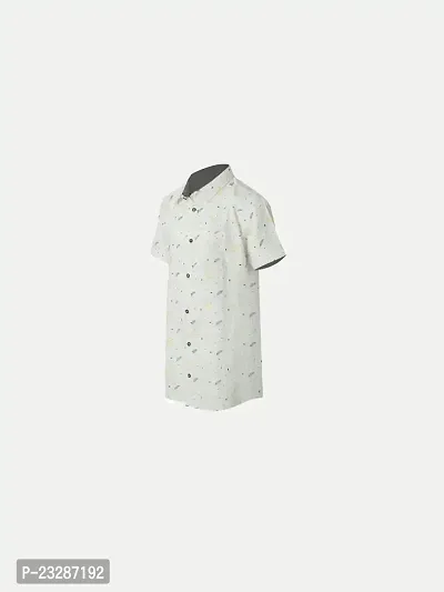 Rad prix Teen Boys White Floral Printed Woven Shirt--thumb2