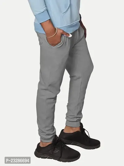 Rad prix Men Solid Grey Cotton Regular Fit Lounge Track Pants