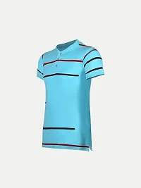 Rad prix Men Blue T-Shirt with Fashion Stripes-thumb1