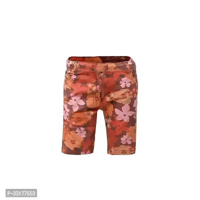 Elegant Brown Cotton Printed Shorts For Boys-thumb0