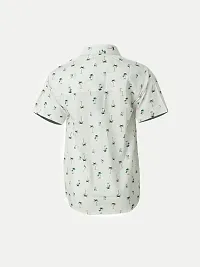 Teen Boys All-Over Printed White Shirt-thumb1