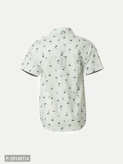 Teen Boys All-Over Printed White Shirt-thumb2