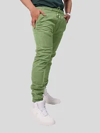 Rad prix Men Light Green Solid Elasticated Cotton Activewear Joggers-thumb1