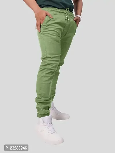 Rad prix Men Light Green Solid Elasticated Cotton Activewear Joggers-thumb2