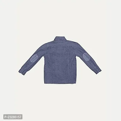 Rad prix Boys Dark Blue Washed Denim Shirt-thumb3