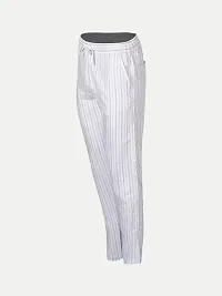 Rad prix Men Striped Cotton White Chinos Trousers-thumb1