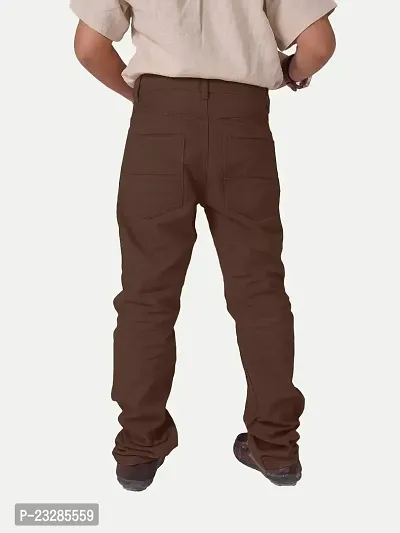 Boys Casual Woven Pants- Brown Colour-thumb4