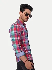 Rad prix Men Red Checkered Casual Cotton Shirt-thumb3