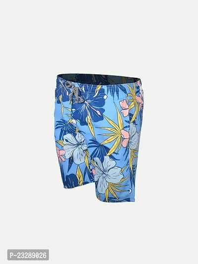 Rad prix Men Light Blue Abstract Printed Casual Shorts-thumb3