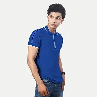 Stylish Blue Cotton Blend T-Shirt For Men-thumb1