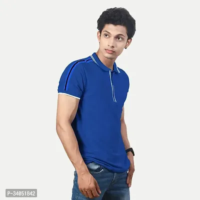 Stylish Blue Cotton Blend T-Shirt For Men-thumb2