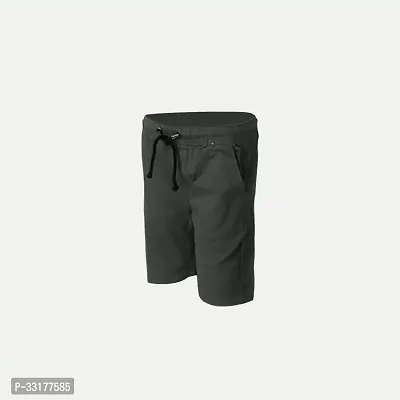 Elegant Green Cotton Solid Shorts For Boys-thumb2