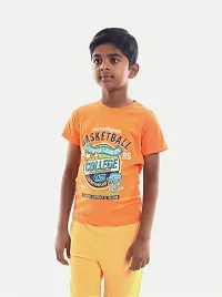 Rad prix Teen Boys Orange T-Shirt with College Basketball Print-thumb1