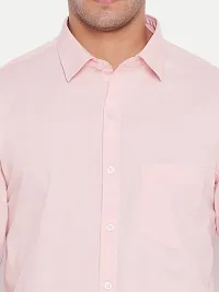 Rad prix Men Solid Pink Cotton Formal Full Sleeve Shirt-thumb3