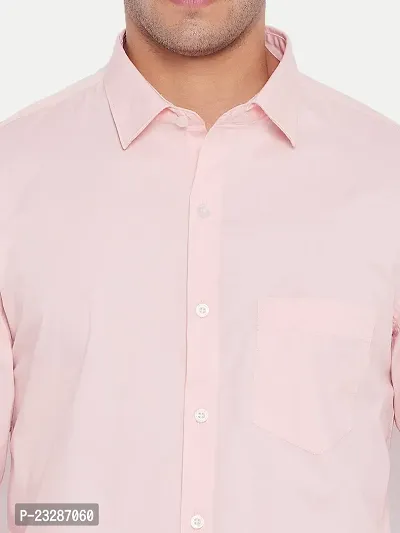Rad prix Men Solid Pink Cotton Formal Full Sleeve Shirt-thumb4