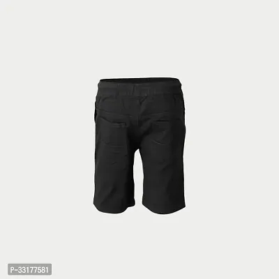 Elegant Black Cotton Solid Shorts For Boys-thumb4