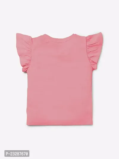 Rad prix Girls Pink Printed T-Shirt with Frill-Detail-thumb2