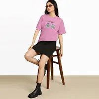 Rad prix Women Printed Pink T-Shirt-thumb1